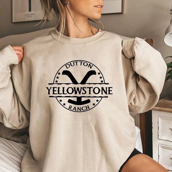 Yellowstone Brown/Gold Crew Neck Sweater - Picture 1 of 4